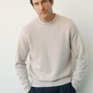 Gran Sasso Beige Virgin Wool Crewneck Sweater Large